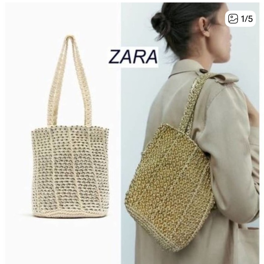 Zara NWT beaded mini shopper bag 6182/110